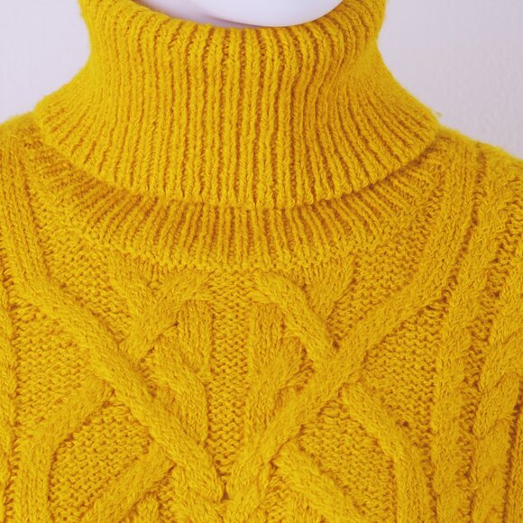 Isabel Marant Short Sleeve Turtleneck Sweater Baby Alpaca Cable Knit Sz 42 - Picture 4 of 12